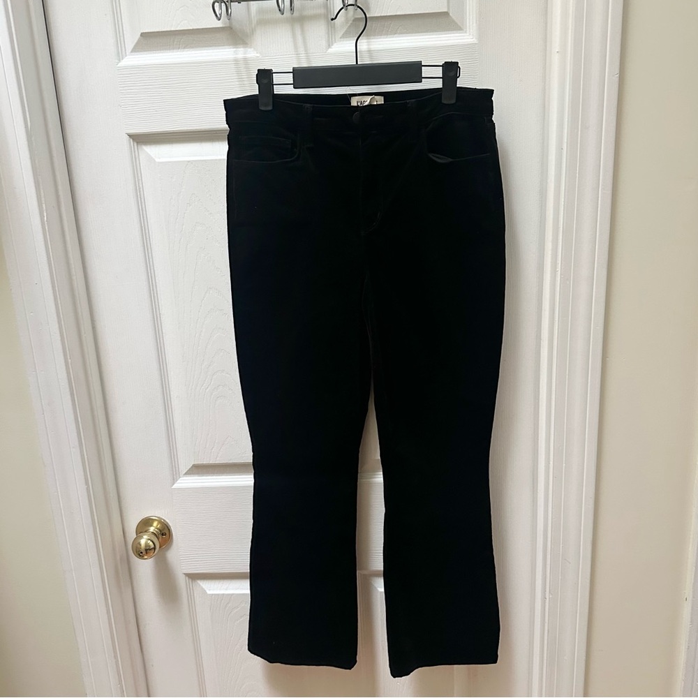 L'AGENCE Black Pants Stevie Velvet Jeans in Noir 29 flare - Picture 2 of 8